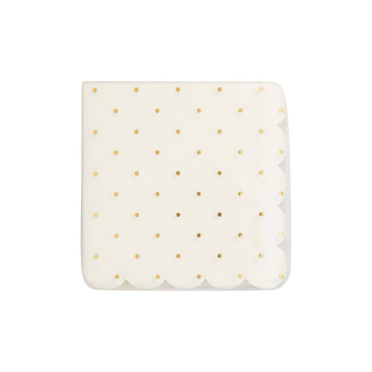 Gold Foil Scalloped Paper Cocktail Napkin