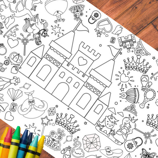 Princess Coloring Tablecloth | Princess Party Décor