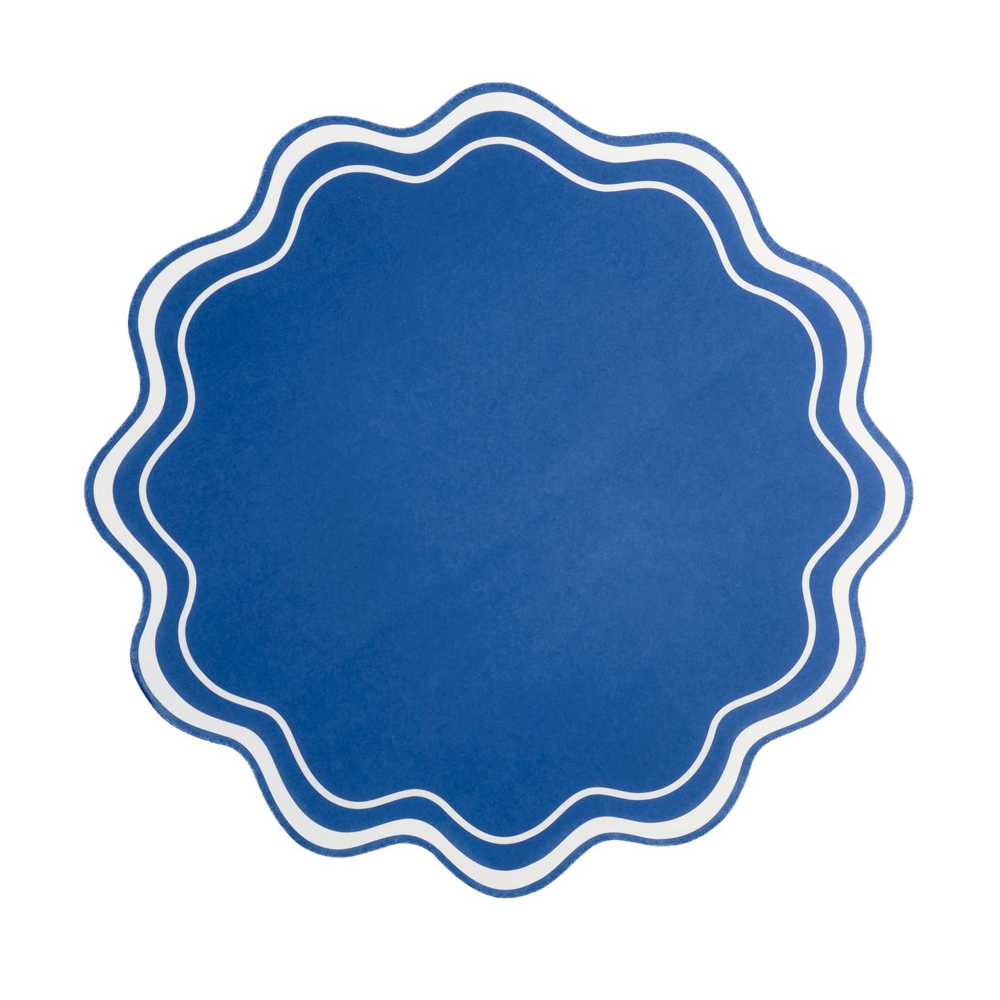 Navy Blue Wavy Scallop Paper Placemats