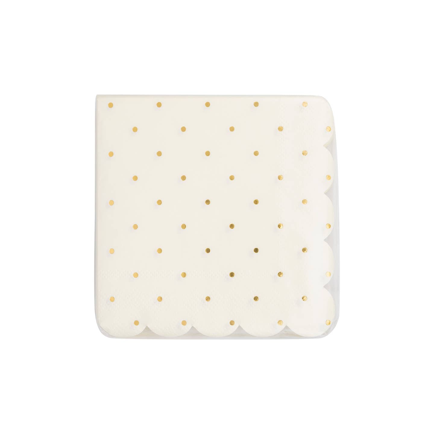 Gold Foil Scalloped Paper Cocktail Napkin