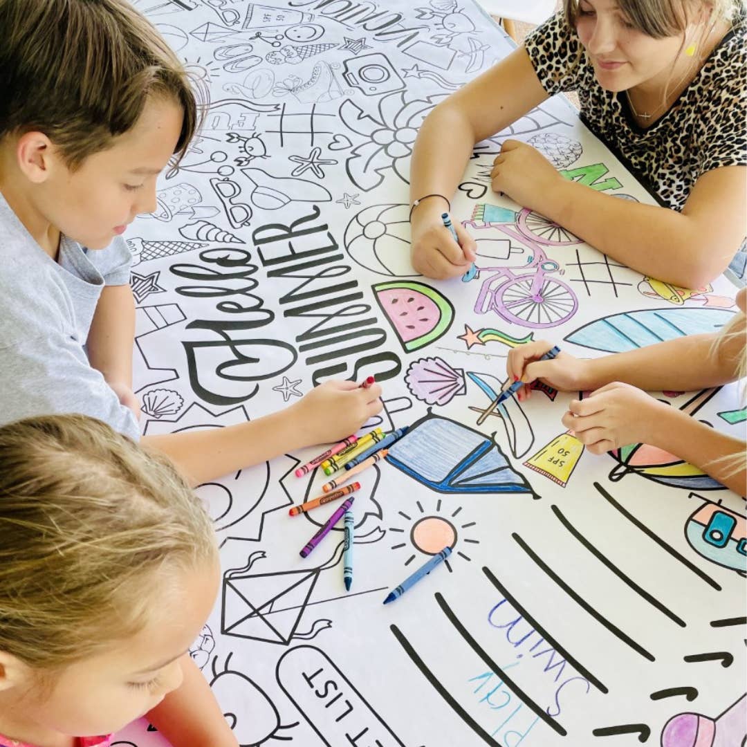 Kids Summer Art Activity | Coloring Tablecloth | Bucket List
