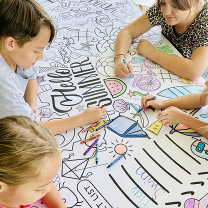 Kids Summer Art Activity | Coloring Tablecloth | Bucket List