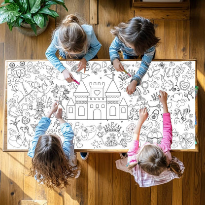 Princess Coloring Tablecloth | Princess Party Décor