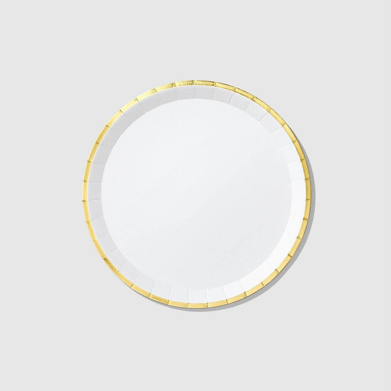 White + Gold Large Paper Party Plates