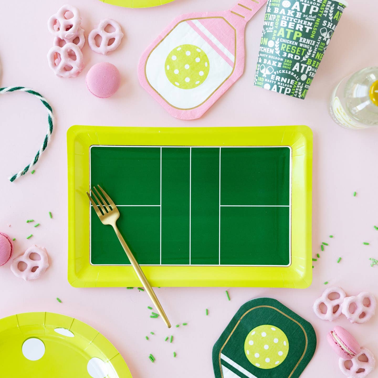 Pickleball Court Shaped Paper Plate