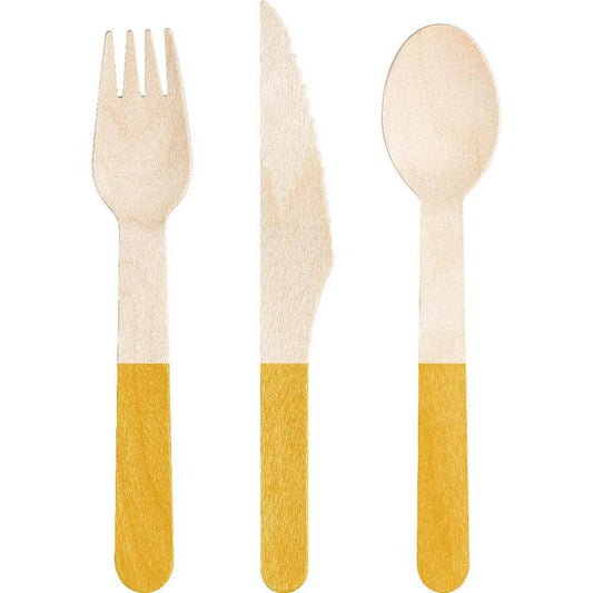 Yellow Hue Wood Cutlery