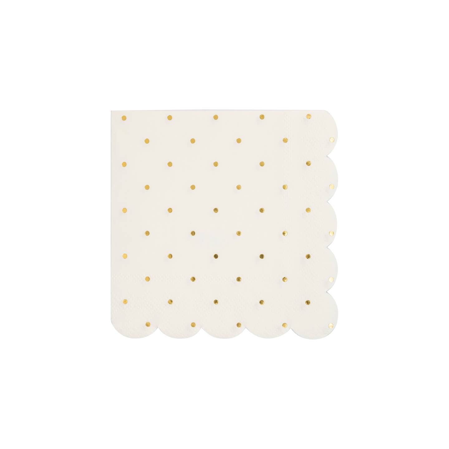 Gold Foil Scalloped Paper Cocktail Napkin