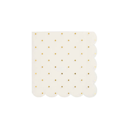 Gold Foil Scalloped Paper Cocktail Napkin