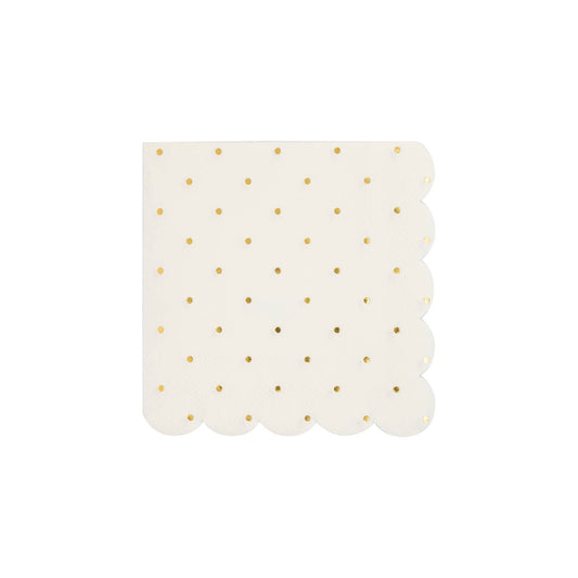 Gold Foil Scalloped Paper Cocktail Napkin