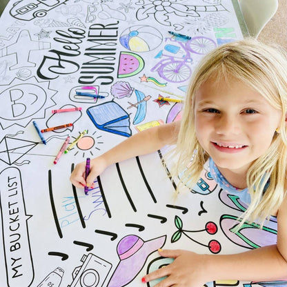 Kids Summer Art Activity | Coloring Tablecloth | Bucket List